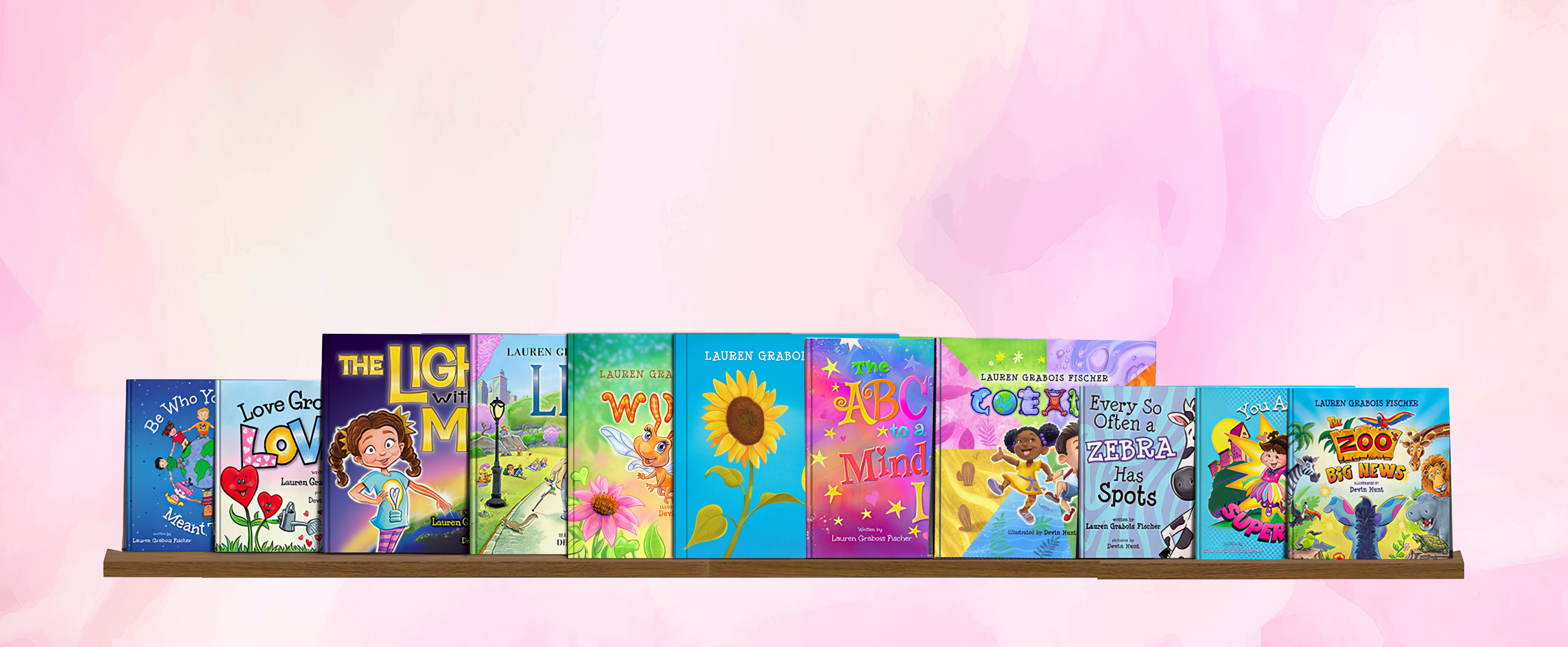 Collection of books from The Be Books series by Lauren Grabois Fischer, featuring inspiring stories about kindness and mindfulness.