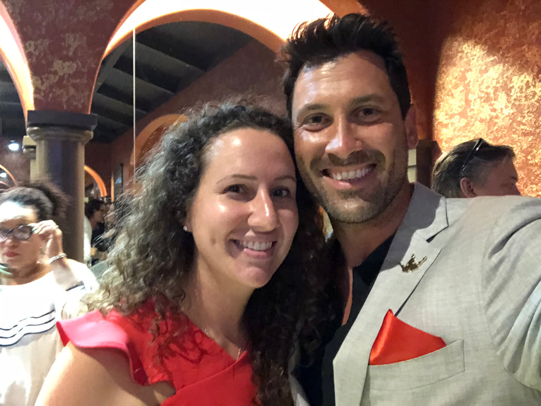 Lauren Grabois Fischer with Rob Schneider celebrating her children's book 'Every So Often a Zebra Has Spots' at a special event.
