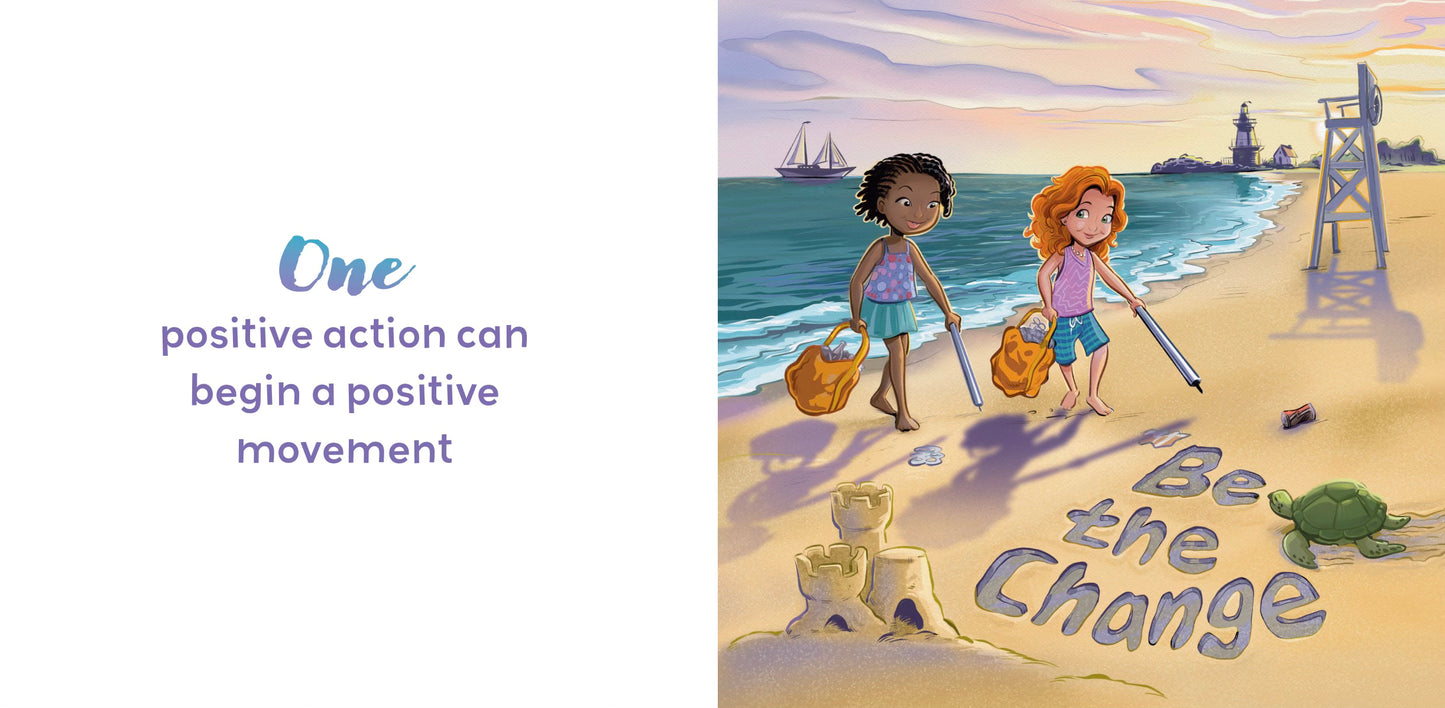 Illustrations from Lauren Grabois Fischer's children's books, featuring diverse kids engaging in acts of kindness, mindfulness, and learning, promoting themes of positivity and inclusion