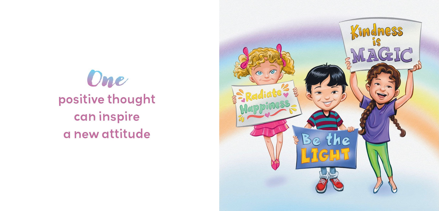 Illustrations from Lauren Grabois Fischer's children's books, featuring diverse kids engaging in acts of kindness, mindfulness, and learning, promoting themes of positivity and inclusion